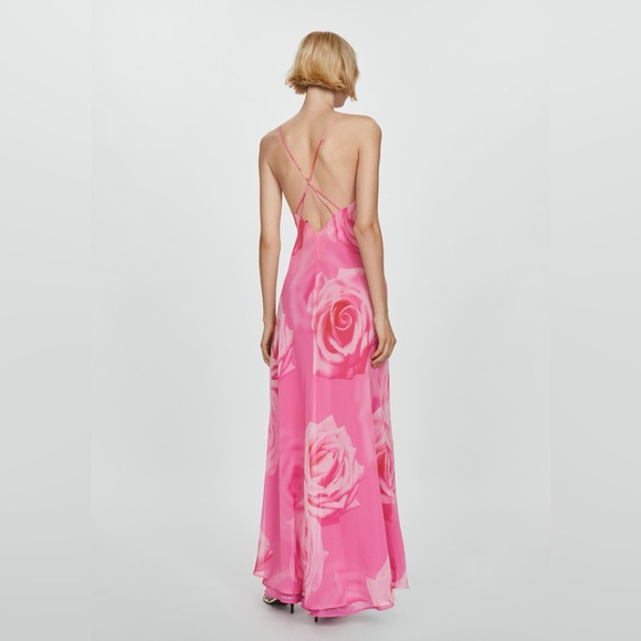MANGO PINK FLORAL DRESS WITH SLIT - Picture 2 of 2